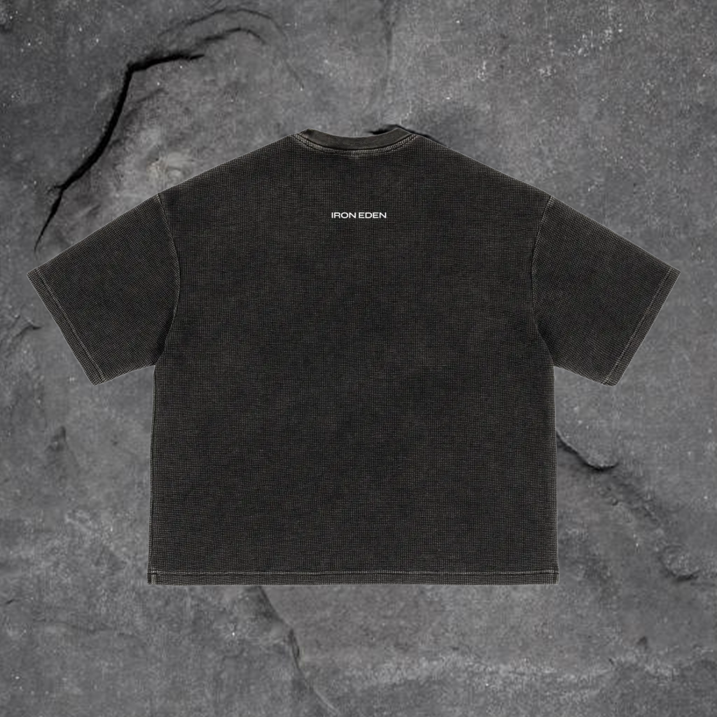 Waffle-Texture Washed Boxy T-Shirt